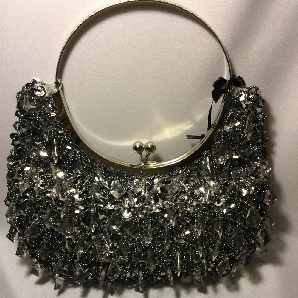 Gray Sequins Clutch